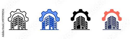 Infrastructure Management icon set multiple style collection