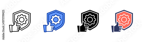 Service Reliability icon set multiple style collection