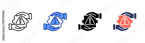 Risk Control icon set multiple style collection