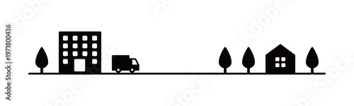 シンプルで使いやすい配送トラックの図案