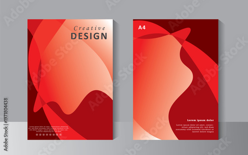 Red colour abstrct design for annual report, Leaflet Brochure, Flyer,  template design, book cover layout design template, print ready red color, vector eps 10