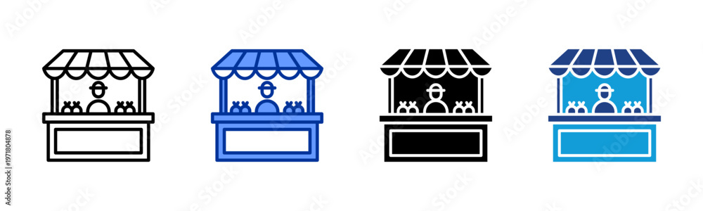 Obraz premium Market Activity icon set multiple style collection