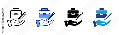 Job Creation icon set multiple style collection