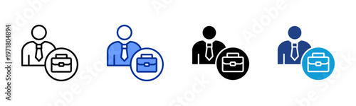 Employment icon set multiple style collection