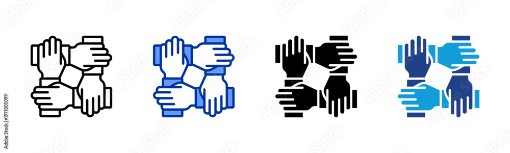 Obraz premium Inclusive Work icon set multiple style collection