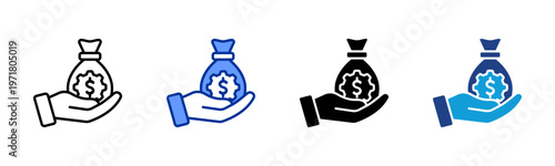 Income Generation icon set multiple style collection