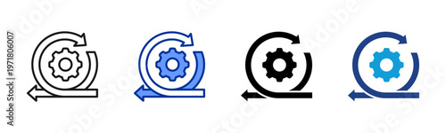 Iteration icon set multiple style collection