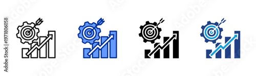 Development Outcome icon set multiple style collection