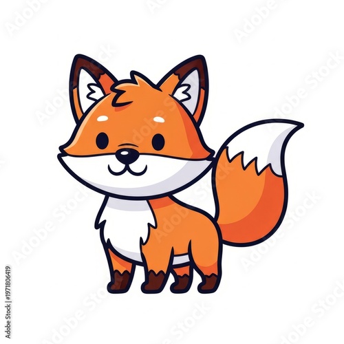 Fox vector illustration isolated on white background. Cartoon and minimal forest animal suitable for mascots, logos, education, and nature-themed designs.
