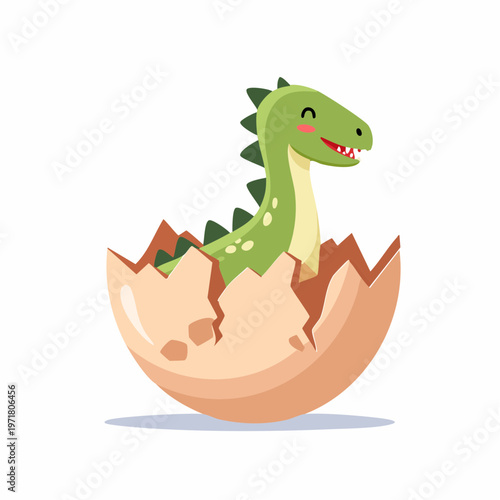 恐竜の卵が孵化する教育的ベクターイラスト