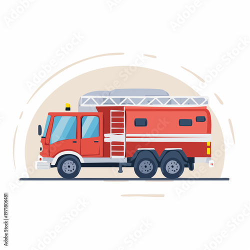 消防車のシンプルなフラットベクターイラスト