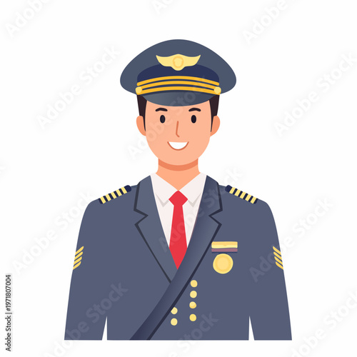制服を着た男性パイロットのベクターイラスト
