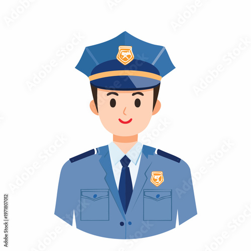 制服を着た男性警察官のベクターイラスト
