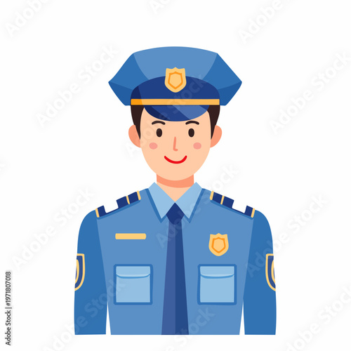 制服を着た男性警察官のベクターイラスト