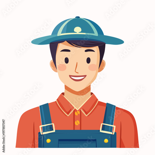 笑顔の男性販売員のベクターイラスト