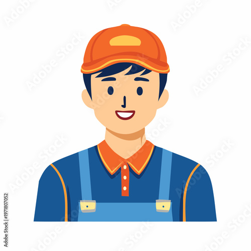 笑顔の男性販売員のベクターイラスト