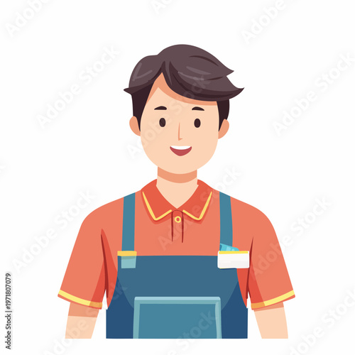 笑顔の男性販売員のベクターイラスト