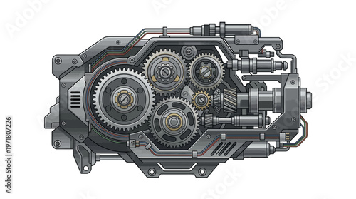 Industrial Gearbox Mechanical Engineering Component.