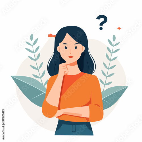 悩み事を考える人のイラスト トラブル・不安