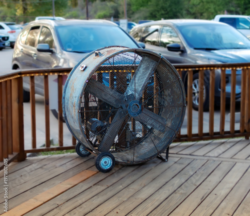 large Outdoor rusty box fan