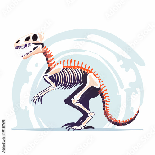 恐竜の骨格標本イラスト 博物館・教育