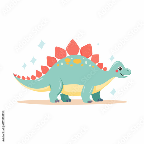 かわいいステゴサウルスのイラスト 恐竜・キャラクター