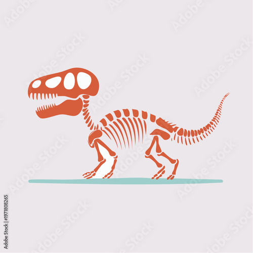 恐竜の化石・骨格のイラスト 考古学・博物館