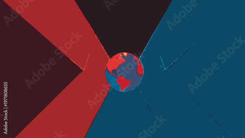 Global Geopolitical Tension and Power Struggle Abstract Concept