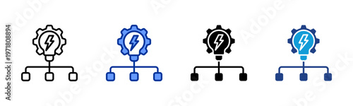 Consumption Flow icon collection with multiple styles