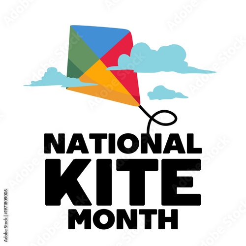national kite month with kites flying