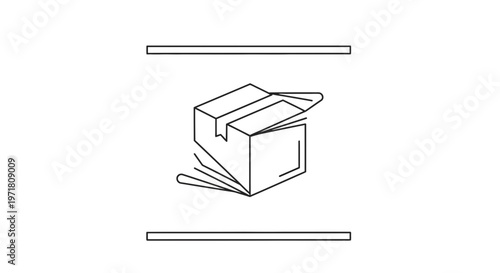 Cardboard box being crushed between two parallel lines, representing pressure or stress