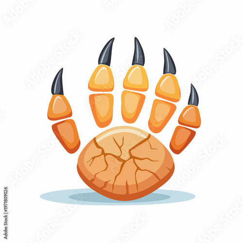 恐竜の足跡の化石イラスト 考古学・歴史