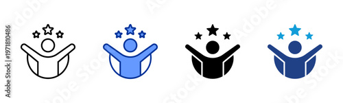 Social Confidence icon collection with multiple styles