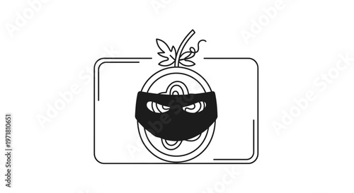 Tomato Wearing a Bandit Mask - Funny Food Concept
