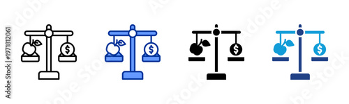 Trade Off icon collection with multiple styles