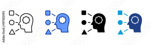 Cognitive Bias icon collection with multiple styles
