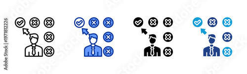 Decision Maturity icon collection with multiple styles