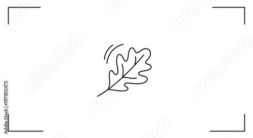 Minimalist Oak Leaf Icon, Autumn Season, Simple Line Art, Vector Graphic