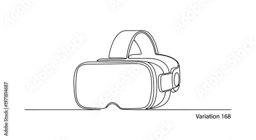 Virtual Reality Headset Line Art Icon, Futuristic Technology and Gaming Concept