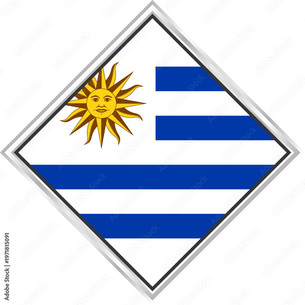 Obraz premium National Flag of Uruguay with Sun and Stripes Symbol of South American Identity