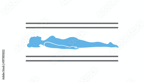 Abstract Silhouette of Person Floating in Zero Gravity Between Two Lines