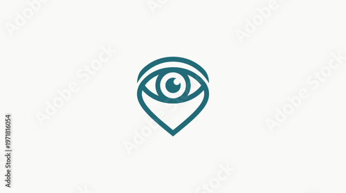 Minimalist Eye-shaped Location Marker Logo