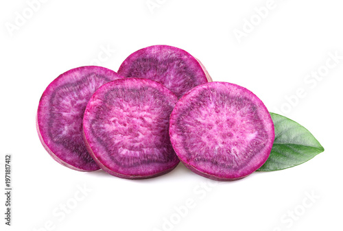 purple sweet potato isolated on white background