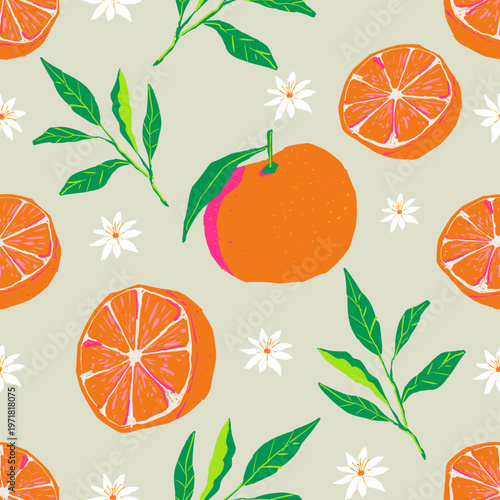 seamless background with oranges