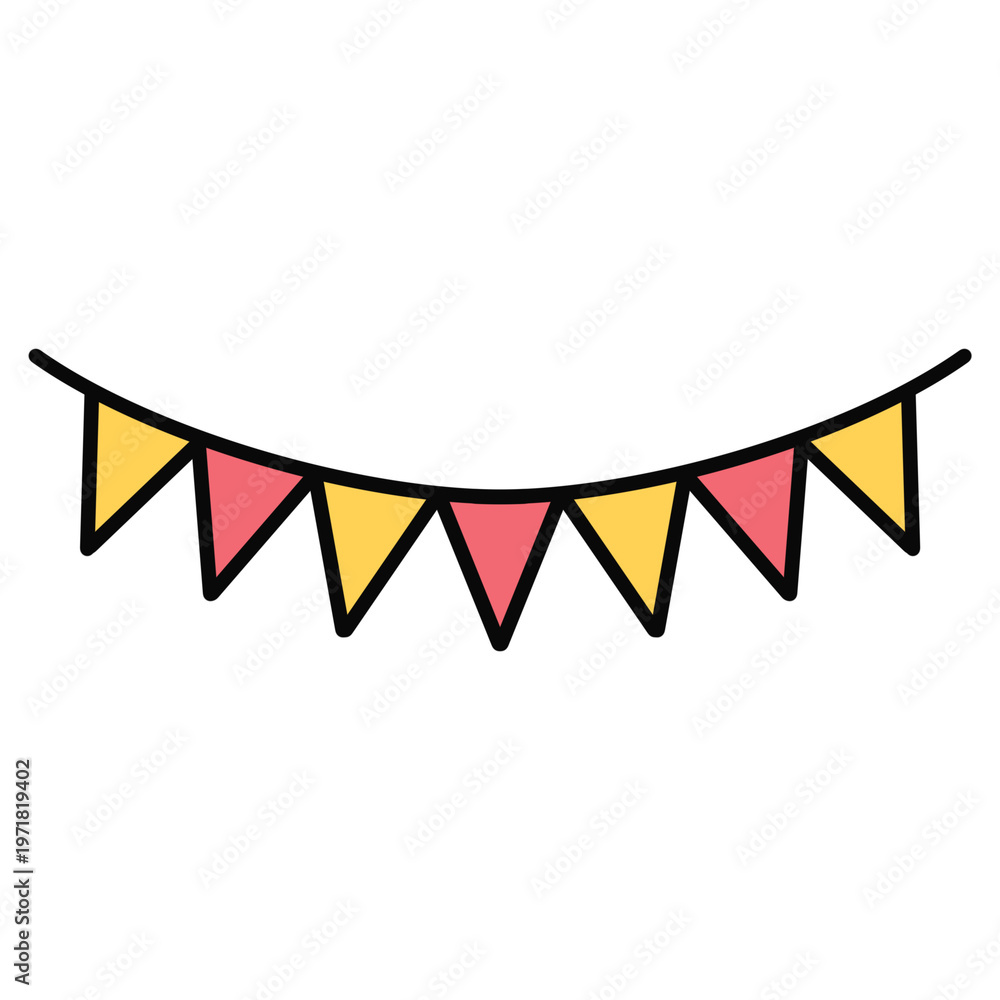 Obraz premium cartoon illustration of a party flag 