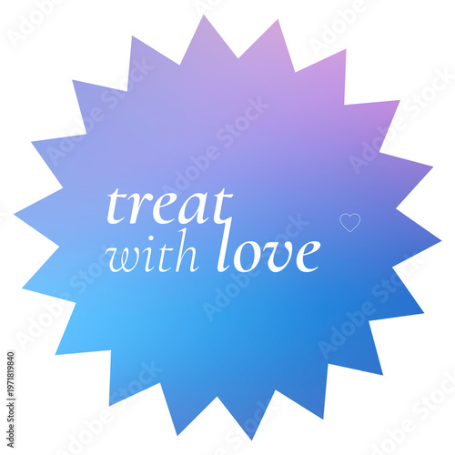 Treat with love png sticker, retro typography, geometric clipart
