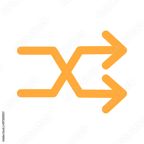 Photos Double arrow png icon, yellow sticker, shuffle transparent symbol