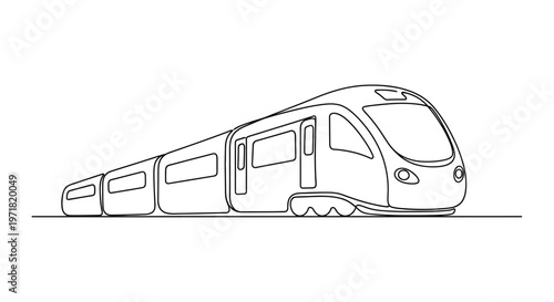 Modern High-Speed Train Silhouette, Futuristic Transportation Concept