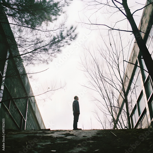 Half-Illuminated Human Face with Dramatic Shadow Lighting