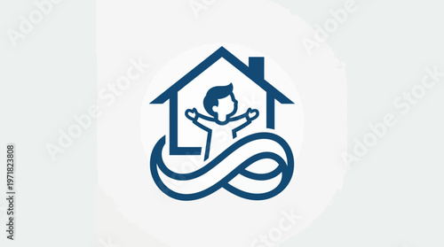 Childhood Home Symbol with Infinity Loop